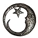 Crescent Moon Wall Sculpture, Outdoor Home Decor, Recycled Metal Art, 15" X 15"