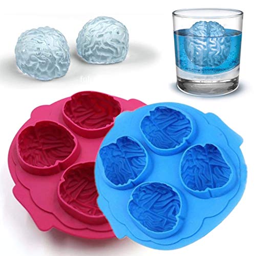 ice cube molds ice cream - Household Cold Whiskey Kitchen Tool Pudding Ice Cream Mold Fudge Cake Candy Chocolate Baking Mold Soap Mold Handmade Crafts Creative Ice Cube TrayInteresting Silicone Brain Model DIY Ice Maker