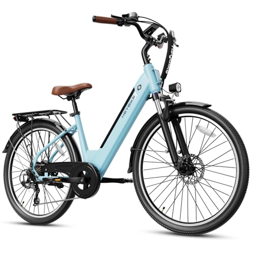 Heybike Electric Bike for Adults, 26" E-Bike with 468Wh Removable Battery, 50-Mile Range, 20MPH, 7-Speed Gears, Front Suspension, UL Certified image 2