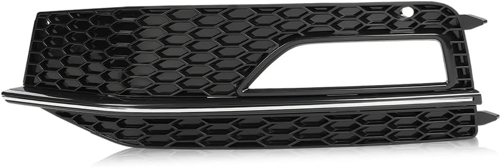 CNNELL Left Side Front Bumper Fog Light Cover Grille Chrome Compatible with Audi A4 S-Line B8.5 2013-2016/Compatible with Audi A4 S4 B8.5 2013-2016 8K0807681L 8K0807681N