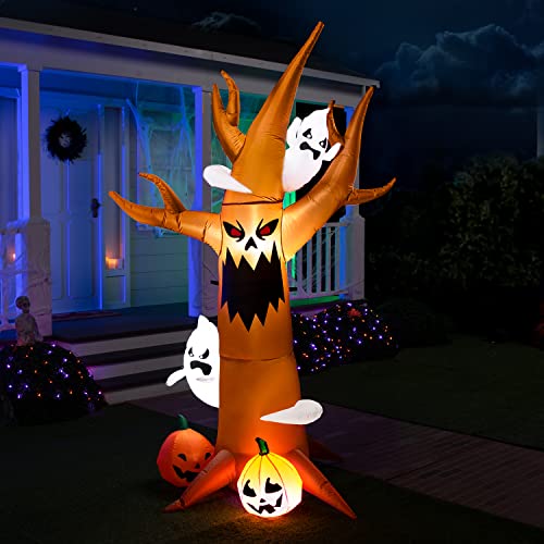Joiedomi 8 Ft Tall Halloween Inflatable Scary Tree With Ghosts, Pumpkins And Build-In Leds, Blow Up Inflatables Dead Tree Monster For Halloween Party Indoor, Outdoor, Yard, Garden, Lawn Decoration #TOP13