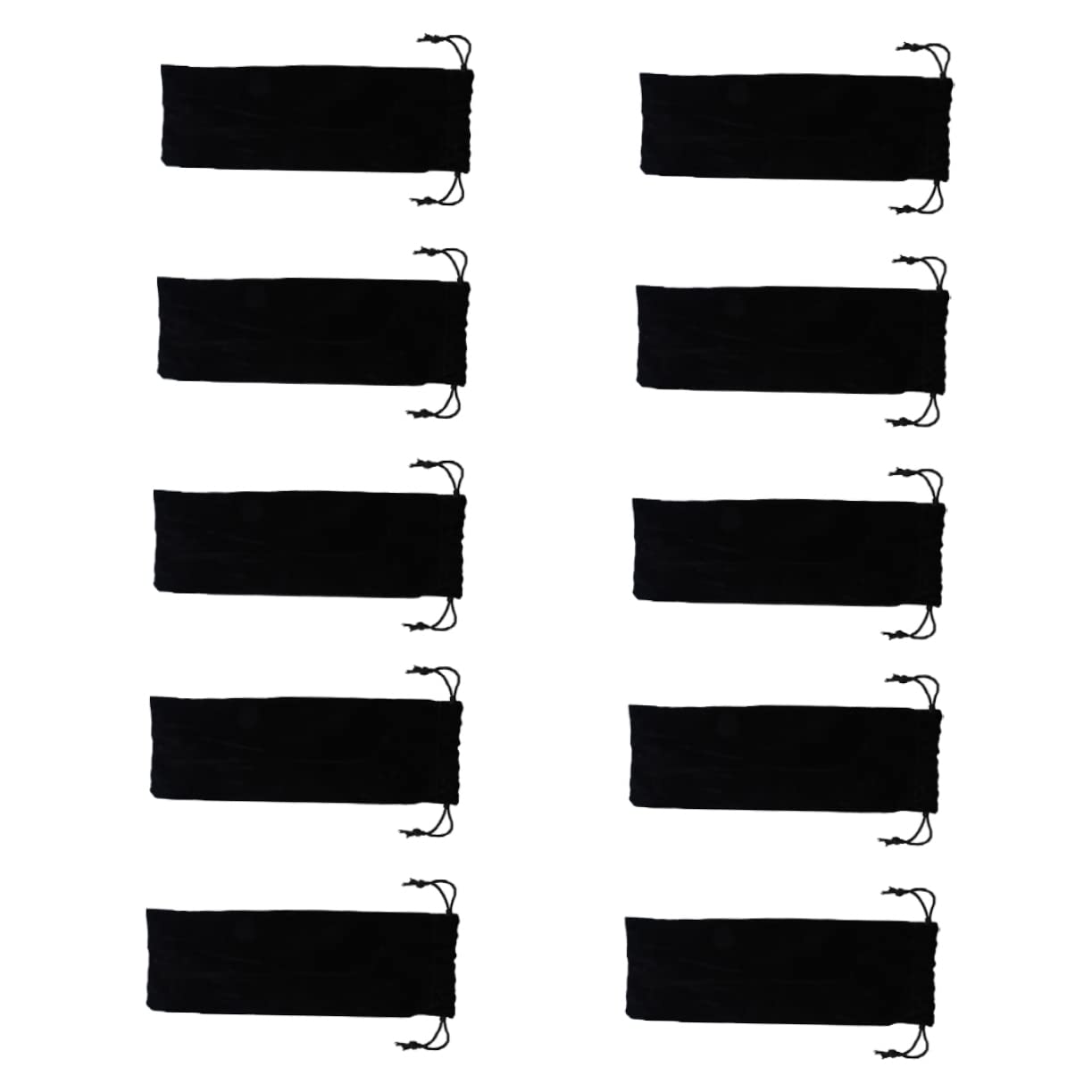 Unomor 10pcs Stainless Steel Reusable Utensil Case for Travel Cutlery Wraps Bag Large Opening Straw Storage Pouch Easy Wash Family-friendly