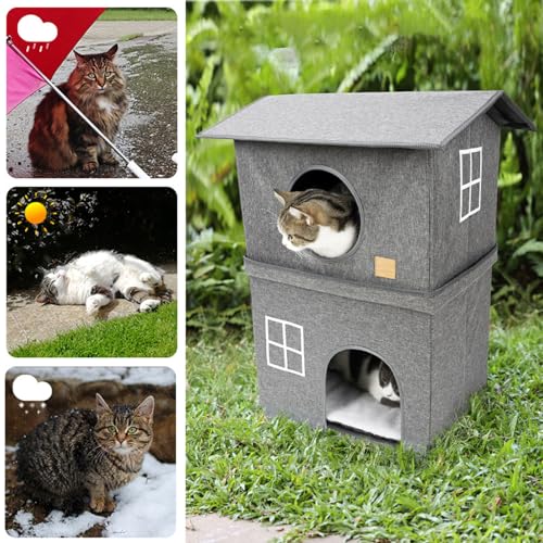 Maisonnette pour chat d'intérieur avec porte pour petits et grands