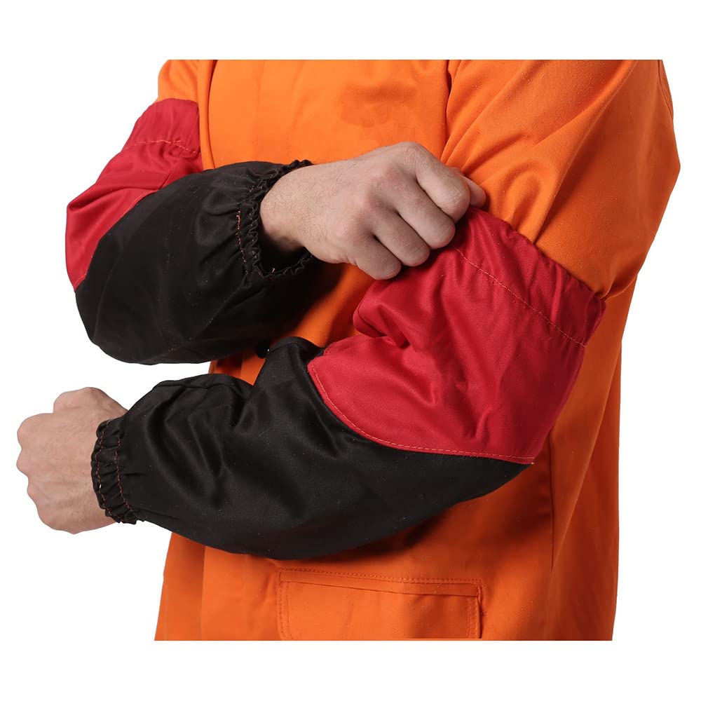 Worker Arm Protective Sleeves Flame Resistant Cotton Sleeves for Arc Welding Plasma Cutting 46cm 18