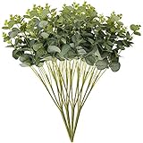 【Paquete】4 racimos rociaron hojas artificiales de eucalipto (el florero no está incluido).