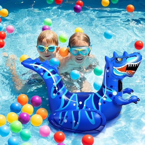 4 Pcs Dinosaur Pool Float Game Set, 2 Player Ride-On Dino Duel Floats - image 7