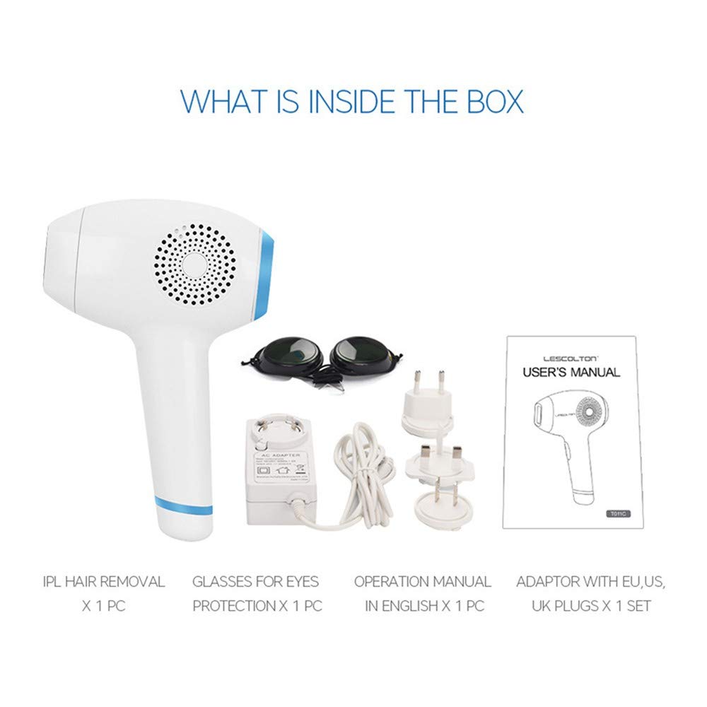 Essential Dispositivo di Epilazione a Luce Pulsata, per la Rimozione dei Peli di Viso e Corpo, 35.000 Impulsi di Luce, Sensore SmartSkin, per Corpo, Viso, Zona Bikini, Bianco