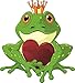 U24 Aufkleber Froschkönig mit Herz Frosch Autoaufkleber 20 x 22 cm Sticker Konturschnitt