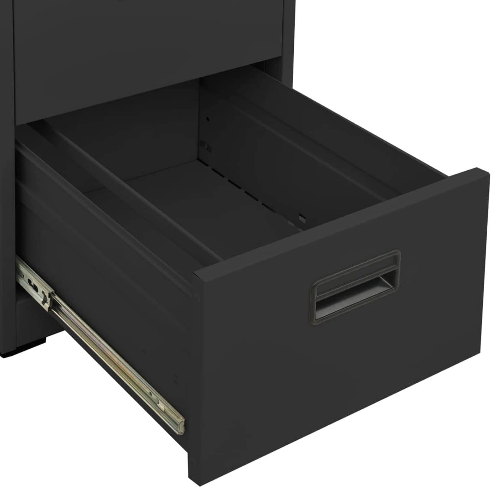 Gecheer Armadio Classificatore, 2 Cassetti con Serratura e Guide a Sfera a 3 Sezioni, Acciaio Antracite 46x62x72,5 cm, per Ufficio e Archiviazione Documenti