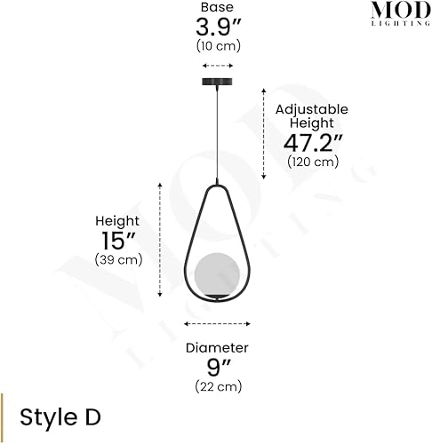 Miniatura 6 de MOD LIGHTING Jewels & Pearls Nordic Modern - Lámpara de techo regulable, perfecta para cocina, comedor, sala de estar y dormitorio, luz LED dorada,