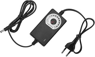LRXIYODE Regulador de Voltaje Ajustable para Tatuajes Compacto y Portátil Estabilizador de Alimentación para Equipos de Carcasa Resistente Color Negro Enchufe Europeo