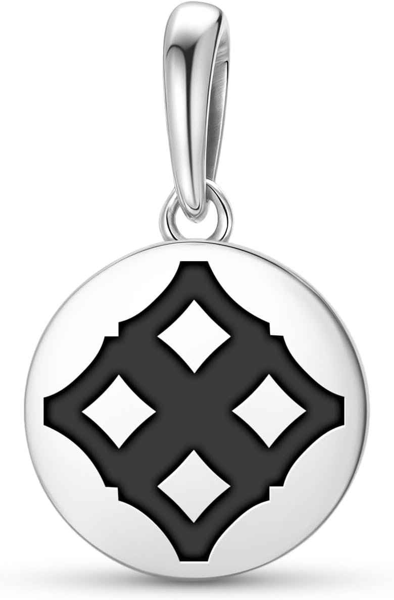 925 Sterling Silver Adinkra Sepow Fit Pan Charms Bracelet Pendant Women's Bead for Bracelets and Necklaces