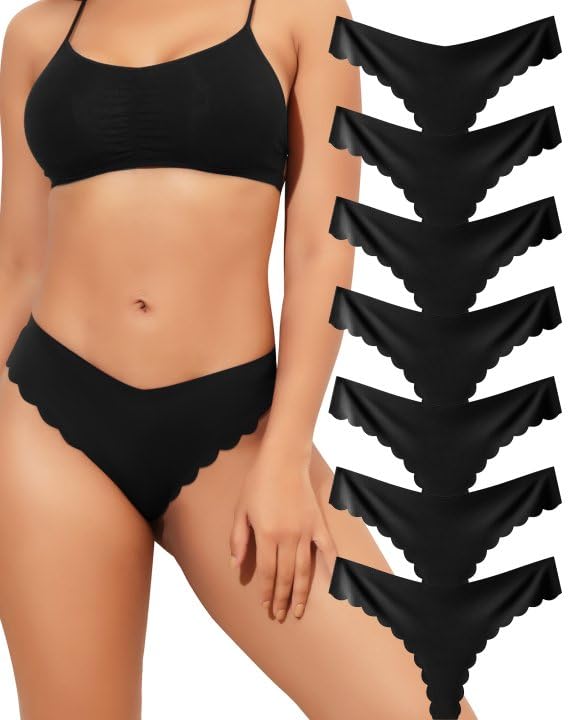 Levao Set van 7 naadloze slips voor dames, naadloze onderbroeken, ademende hipster slips, set van sexy bikini, voor dames, onzichtbare damesslips, multipack S-XL, Pack-g, L