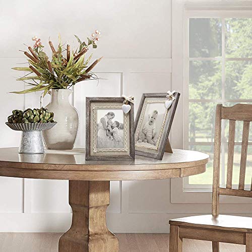 Afuly 4X6 Rustic Picture Frame White Heart Picture Frame Cute Burlap Distressed Wood Photo Frames Farmhouse Decor For Wall Or Tabletop Display, Mother's Day Birthday Gifts For Mom Grandma #TOP6