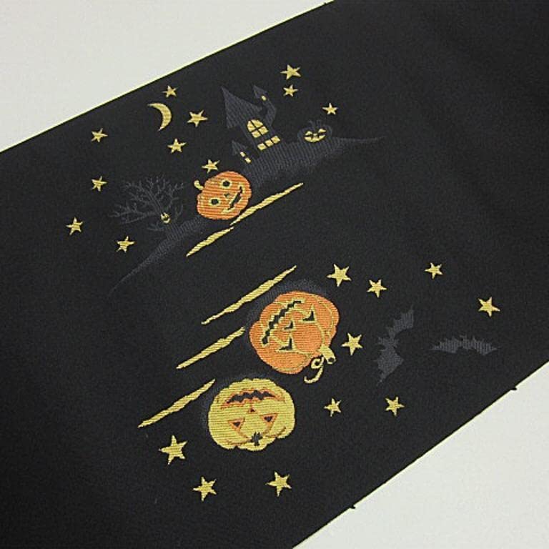 Amazon.co.jp: 西陣織九寸名古屋帯 ハロウィン かぼちゃ
