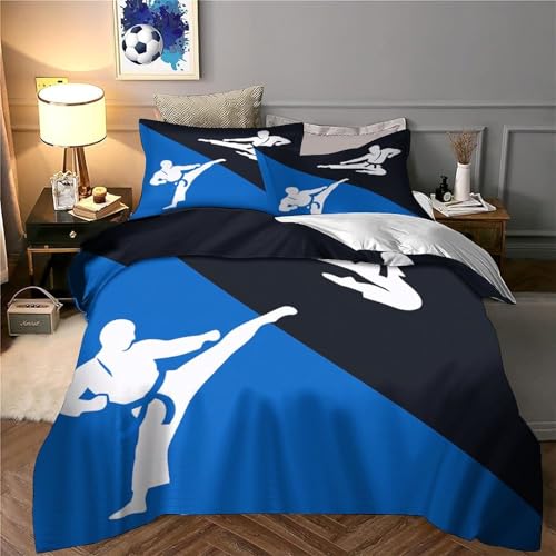 Housse de couette karaté 3D en microfibre 135x200 cm pour lit simple - 6