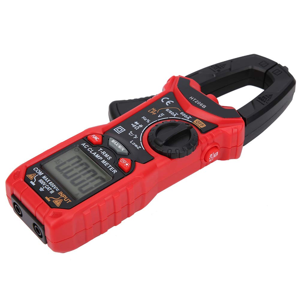 Multimetro Digitale a Pinza AC DC Accurato con Display LCD Auto-Range per Elettricisti Professionisti Tester Tensione Vero RMS HT206B