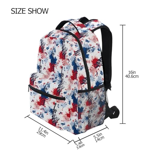 Statue Of Liberty Red Blue Watercolor Backpack for School Boys Girls Adults Kids Bookbag Laptop Bag 18L4
