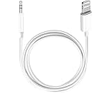 (Apple MFi Certified) iPhone AUX Cord,Lightning to 1/8 Inch Audio Cable,3.3ft, Headphone Jack Adapter Male Aux Stereo Audio Cable Compatible for iPhone 14/13/12/11/XR/X/8/7 (White)
