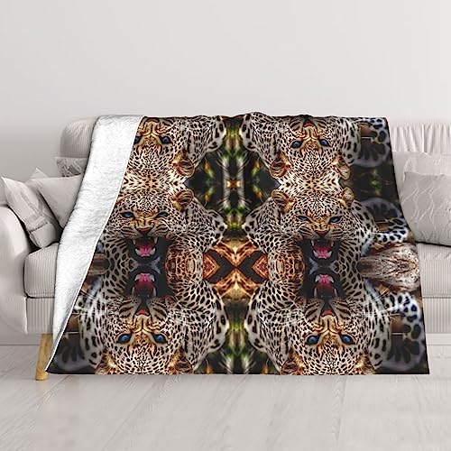 Couverture léopard flanelle douce pour lit canapé et voyage 152x127 - 2