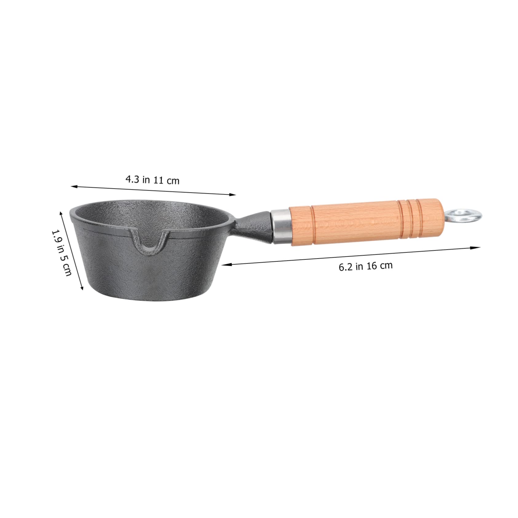 COLLBATH Kleiner Eisen Eierpfanne mit Holzgriff, Antihaft, Tragbar