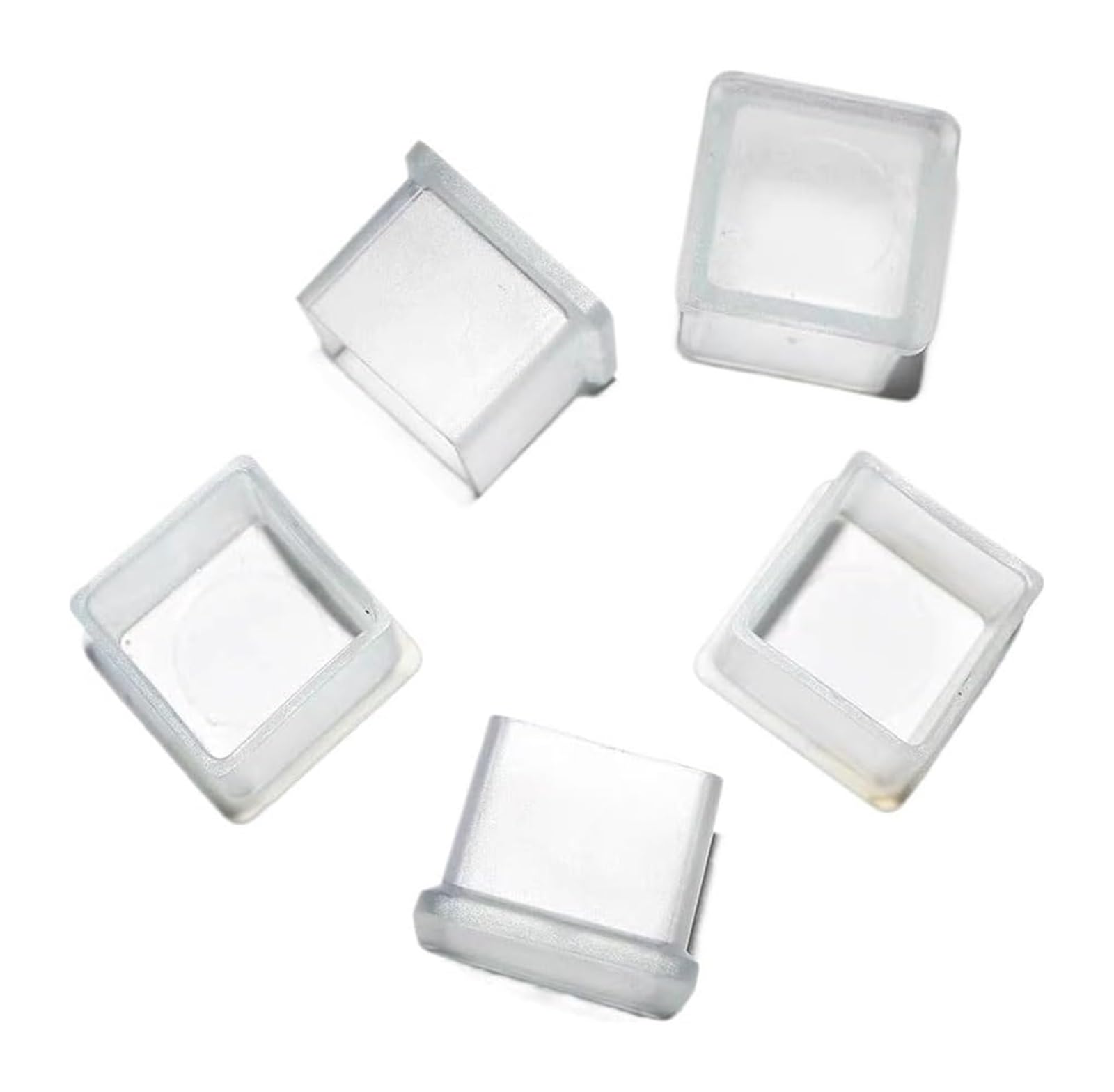 Silent table foot cover, 8pcs Clear Silicone Chair Leg Caps 20-60mm Square Floor or(38 * 38mm)