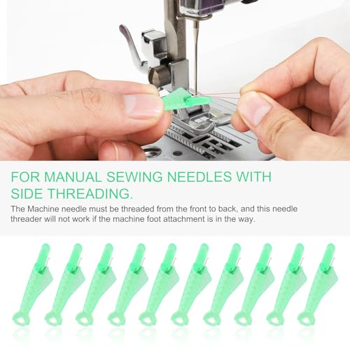 image for PEUTIER 10pcs Fish Mouth Sewing Machine Needle Threader, 2024 New Fish