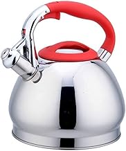 Chaleira com Apito Chaleira Chaleira Assobiando 3,4L Bule De Chá Assobiando Moderno Em Aço Inoxidável Para Fogão Com Punho Ergonômico Cool Grip Chaleira de chá Chaleiras de Fogão (Color : Red, Size