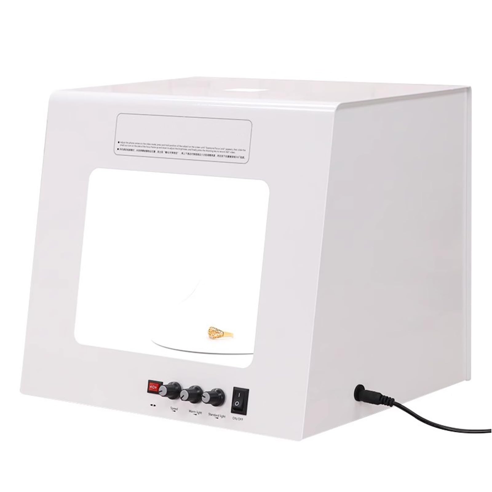 Elektryczny gramofon, biżuteria, pudełko na zdjęcia, fotografia ściemniana softbox, z obrotowym gramofonem, zdejmowane czarne tło, do fotografii biżuterii, wideo, skanowania 3D