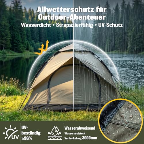 Campingzelt 2-3 Personen Pop Up Zelt wasserdicht 40s Schnellaufbau Wurfzelt – Ansicht 8