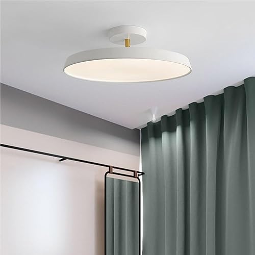 Vista 3 de Moderna lámpara de techo regulable semiempotrada redonda cerca del techo con control remoto para pasillo, entrada, dormitorio, sala de estar, cuarto