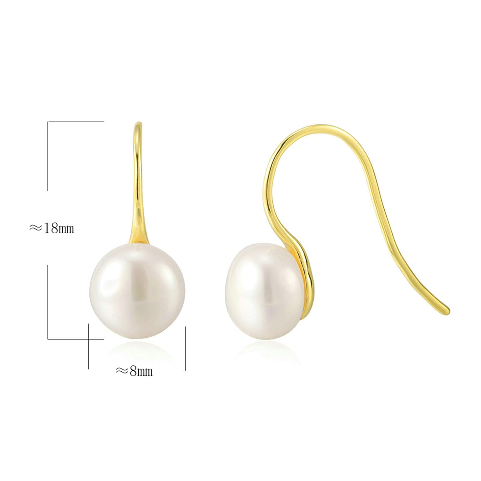 Złote kolczyki damskie 750 585 375 z prawdziwego złota, wiszące kolczyki 8 mm, bez alergenów, na wesele