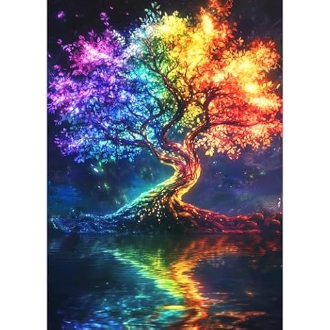 AIRDEA Diamond Art Paintings Kits for Adults,Colorful Tree Diamond Art Kits for Adults,12x16 Inch DIY Diamond Art Kits Tree of Life,Diamond Art Painting Set Complete for Beginner Cover