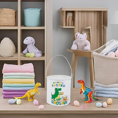 Image of Dinosaur Easter Basket for Kids - Cute Toy Storage Organizer Bin Box