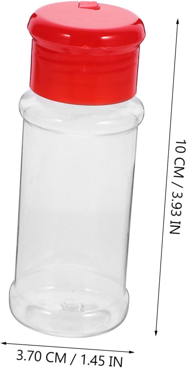 Plastic Seasoning Bottles 10Pcs PET Red Pepper Shakers for Home Use