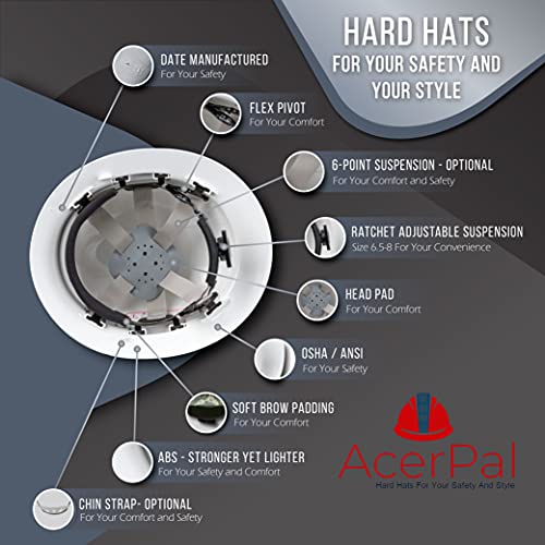 Cap Style Osha Construction Hard Hat Work Approved Safety Helmet, Grey Silver Classic Carbon Fiber Design Hard Hats, Cascos De Construccion Hardhat For Men And Women, Hard Hat By Acerpal #TOP1