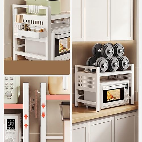 Support de four à micro-ondes réglable étagère robuste à 2 niveaux pour cuisine - 5