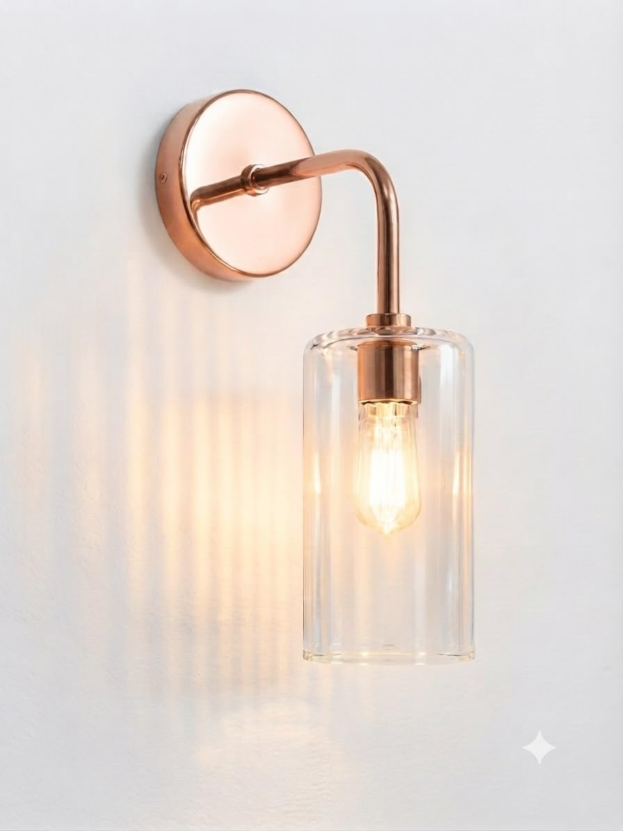 Rose Gold Wall Light - Elegant Crystal Sconce -2