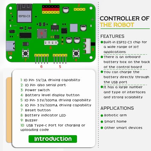 SIYEENOVE Smart Robot Arm for Arduino & ESP32-C3 4DOF Programmable Robotic Arm Building Kit with Joystick/Web App Control for Beginner & Hobbyists, STEM Educational Desktop Mini Arm Easy to Assemble - Image 3