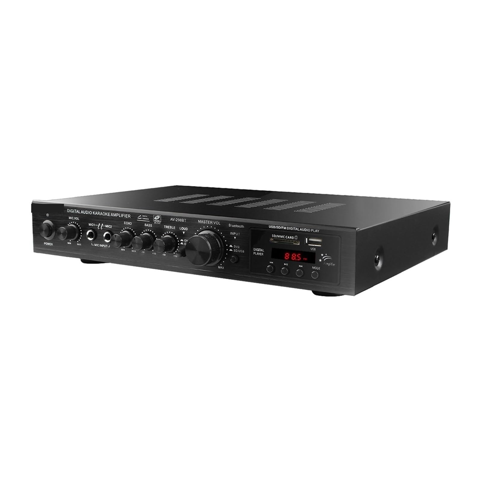 Wzmacniacz audio, 4000 W 5-kanałowy stereofoniczny wzmacniacz AV samochodowy subwoofer LED cyfrowy do do domowego majsterkowania