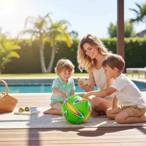Image of PVC Foam Beach Football | No Air Needed | Kids Playball | Best Use at Pools, Beach, Outdoor & Indoor Play | Multicolor (Random Color)