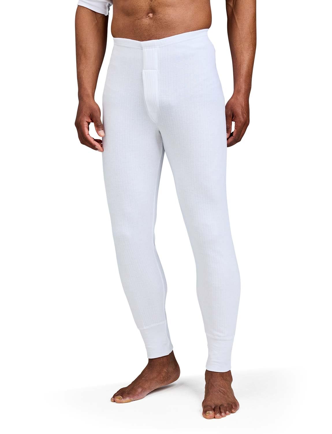 Chums Men's Heatguard Thermal Long John Warm & Comfortable Thermal Base Layer Polyester Cotton Blend White L