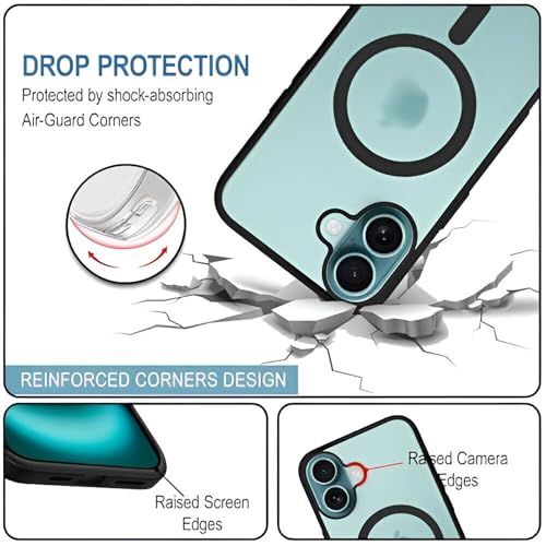 Image of Compatible with iPhone 16 Plus Case [6.7 Inch] with Black Border | Compatible with Mag-Safe Clear Cover | Anti-Yellowing | Slim Fit & Enhanced Protection