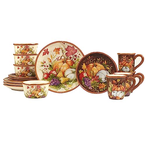 Certified International Harvest Blessings 16pc Dinnerware Set, Service for 4, Multicolor