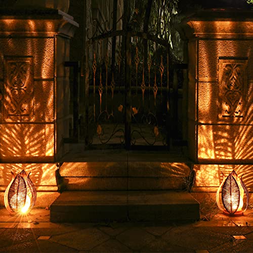 QZGE Solar Outdoor Lights Garden Decor Waterproof Crackle Glass Globe,Metal Yard Art Outdoor Solar Garden Lights for Decor Yard,Porch,Patio Decorations.Gardening Gifts for Women/Mom. by QZGE - Used condition - Image 2