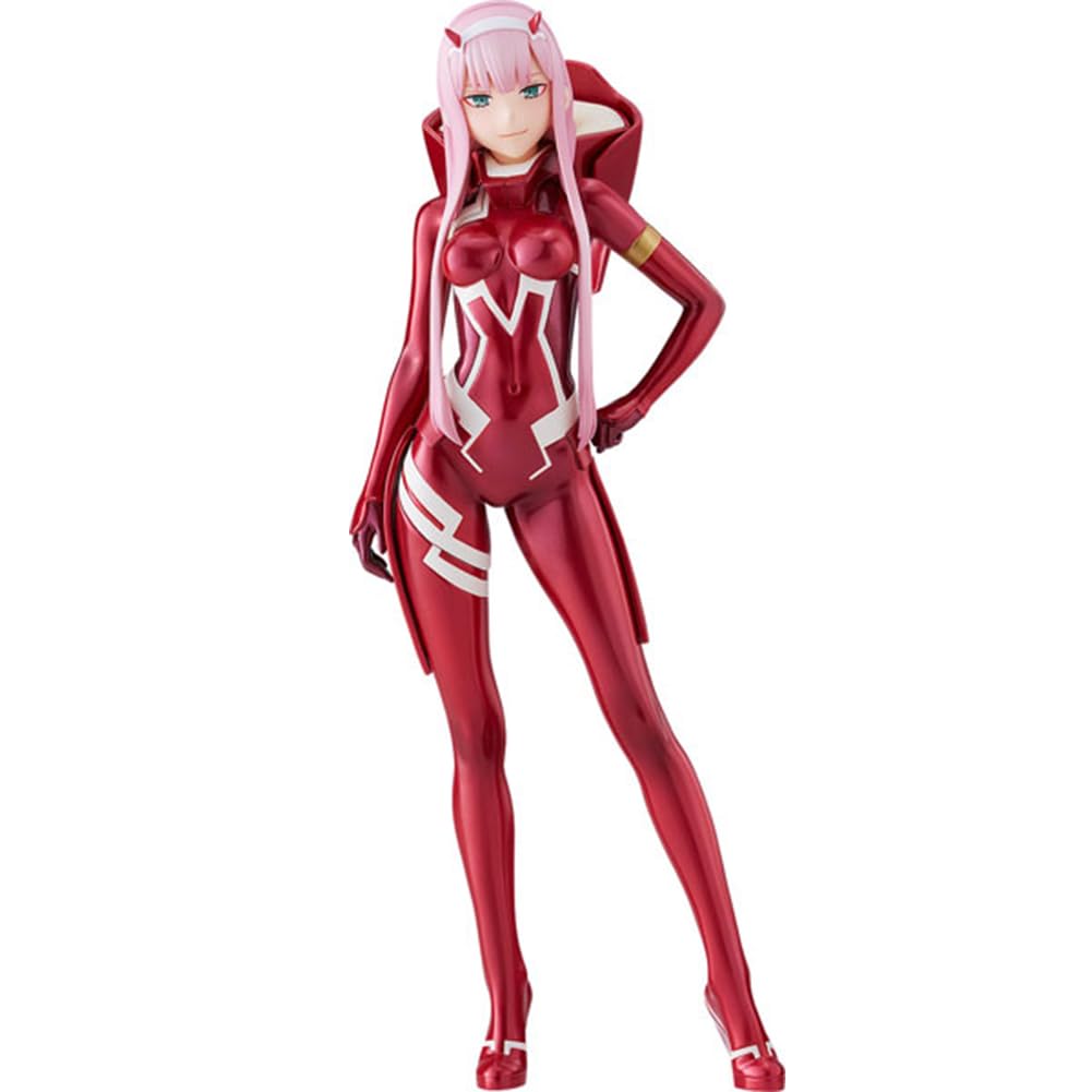 Gooyeh Zero Two/02 Figure Statue, 23CM Combat Uniform Standing Posture Anime 02 Figurine PVC Sculpture Model Collectible Table Decor Gift for Fans