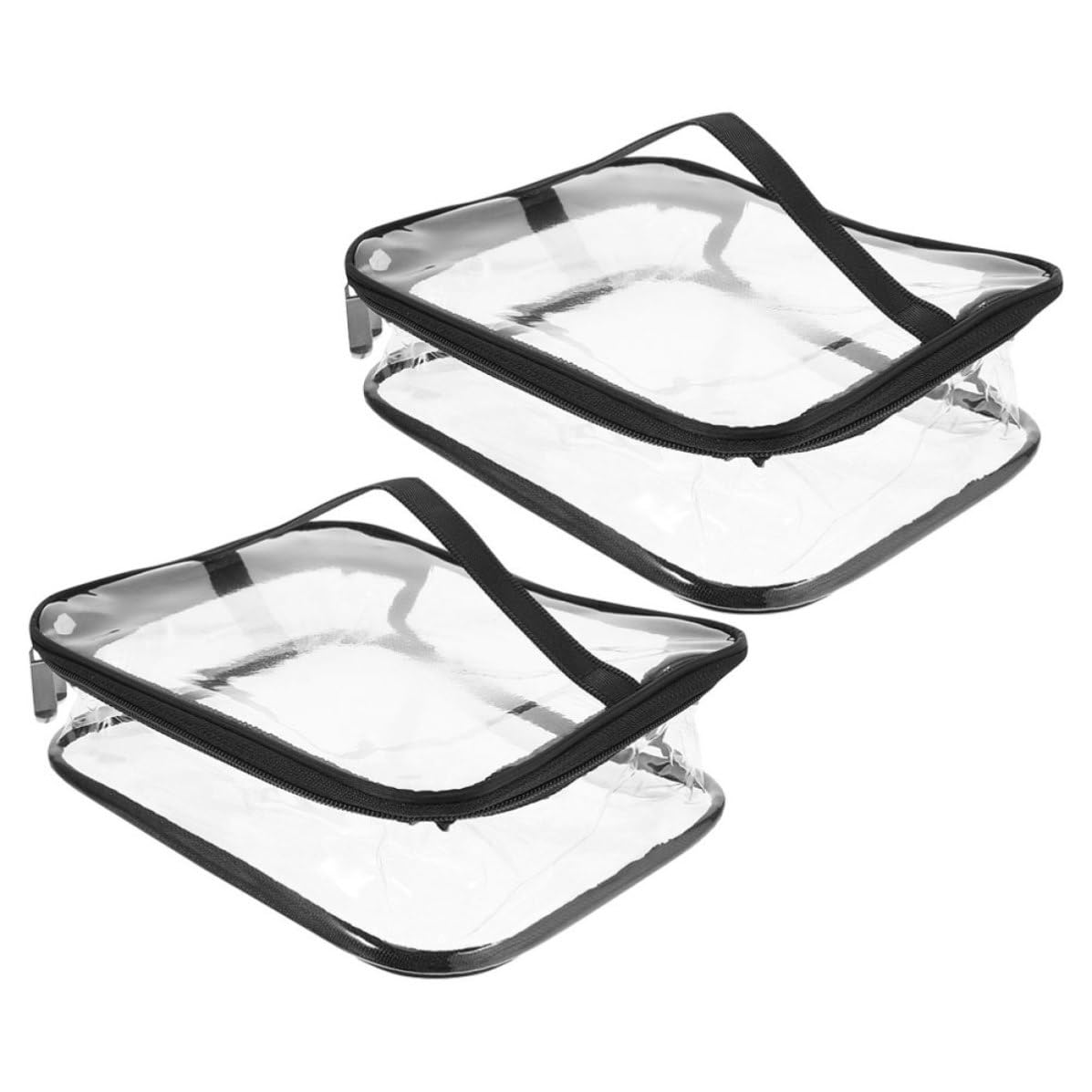 Cabilock 8 Pezzi Borsa Cosmetici in Pvc Trasparente con Manico, Grande | Comoda, per Vacanza e Ufficio, per Trucchi e Frutta, con Chiusura a Zip