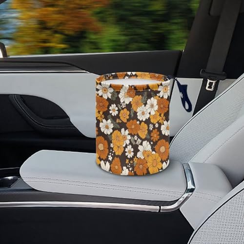 Image of Collapsible Floral Trash Can - Accessories for Cars, Camping & Family Gatherings, Easy to Clean