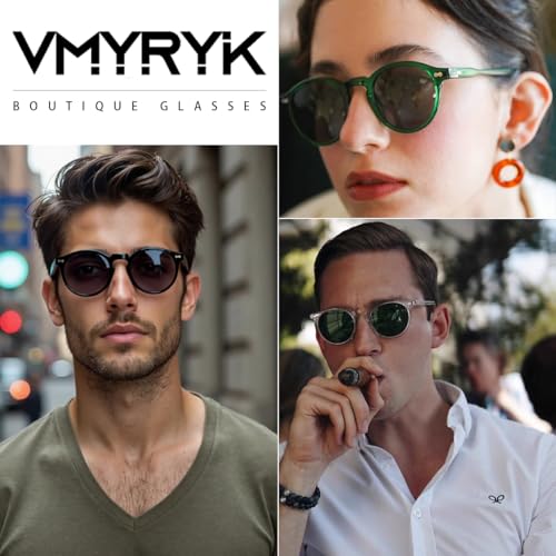 Vintage Polarized Sunglasses for Men UV400 Protection Retro Round Sunglasses Hand-crafted Acetate Frame Couple3