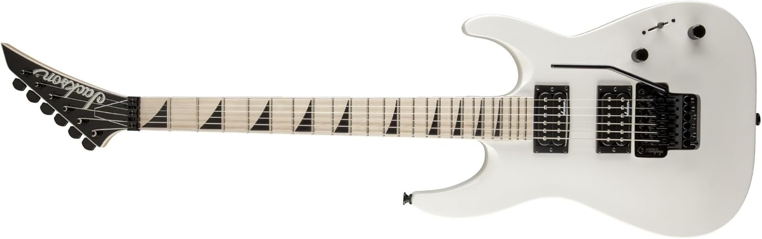 Jackson JS Series Dinky Arch Top JS32 DKAM 6-String Electric Guitar (Snow White) Bundle with Jackson Economy Hardshell Case (2 Items)